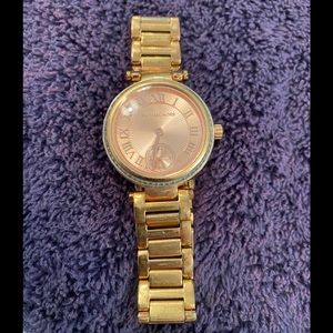 Michael Kors rose gold women’s watch w/pave